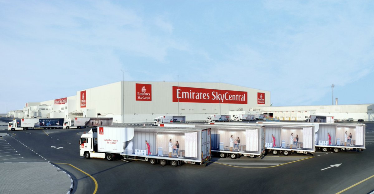 Emirates SkyCargo built what it says is the world's largest  #COVID19 cargo hub at DWC (new Dubai) — but temp-limited."Overall, it is estimated that the facility can hold around 10 million vials of vaccine at a 2-8 degrees Celsius temperature range at any one point of time."