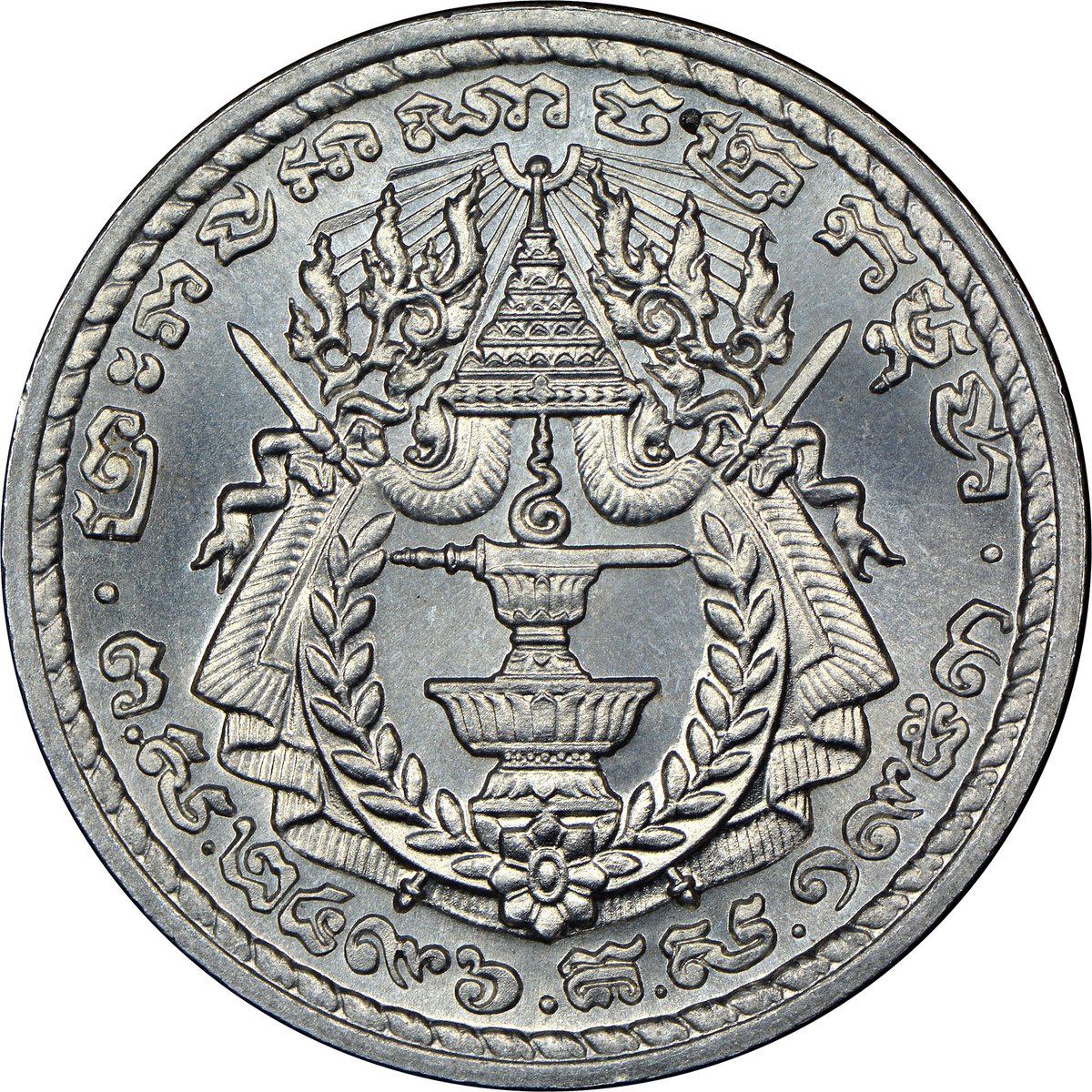 NGCcoin's tweet photo. Coin of the Day: Cambodia marks its independence today, which it achieved from France in 1953. This Cambodian 50 Centimes is dated 1953. #coin #numismatics #coincollecting #coincollection #coincollector #cambodia #centime #france #independence #history #NGCcoinoftheday https://t.co/UUjiSOBYL1