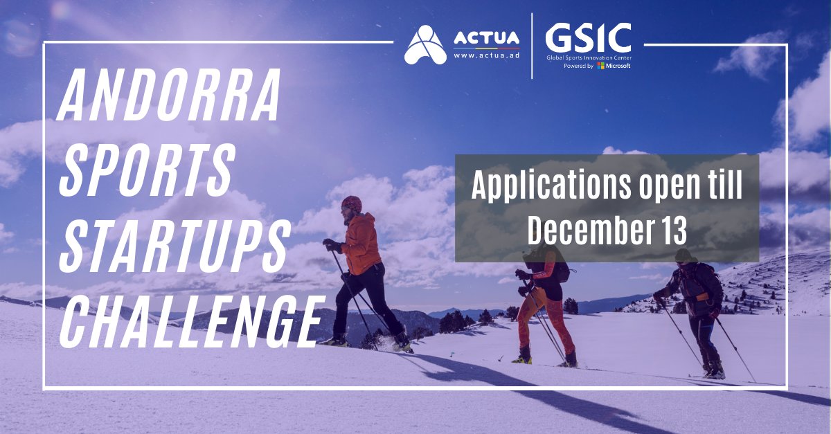 Sport_GSIC's tweet photo. ‼️NEW STARTUP CHALLENGE‼️

Always wanted to work in winter &amp; mountain sports, as well as cycling? We have perfect opportunity for you thanks to @IniciativaActua: Andorra Sports Startups Challenge that opens TODAY🥳

🗓️Apply till December 13 
ℹ️ More info: https://t.co/zJ2GBZWqsj https://t.co/2GINvy8ElX