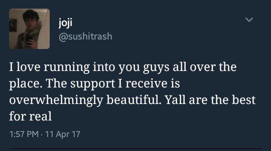 *ೃ˚:;—a short but necessary thread of old joji's tweets saying that he loves us
