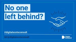The digital world &amp; coronavirus have dramatically changed how we all live. 

<a href="/scotgov/">Scottish Government</a> are seeking views on a new digital strategy for Scotland. 

Find out more in <a href="/digitalscots/">Digital Scotland</a> blog at blogs.gov.scot/digital/2020/1… 

#NoOneLeftBehind #DigitalInclusion #DigitalScotsConsult