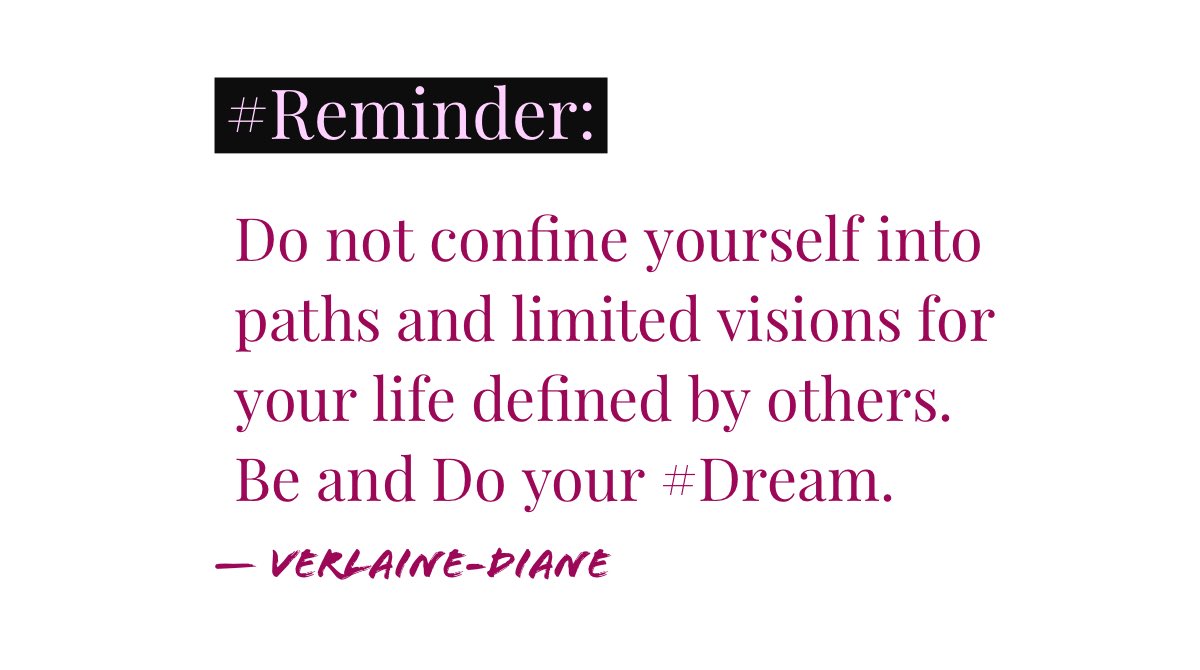 VerlaineDiane's tweet photo. #NewWeekMantra: Do not confine yourself into paths and limited visions for your life defined by others. Be and Do your #Dream.
You are in the driver’s seat of your life. The captain of your boat. Don’t get sidetracked by the noise.
Focus. And keep going. #DreamersInAction https://t.co/epcUFmpBRn