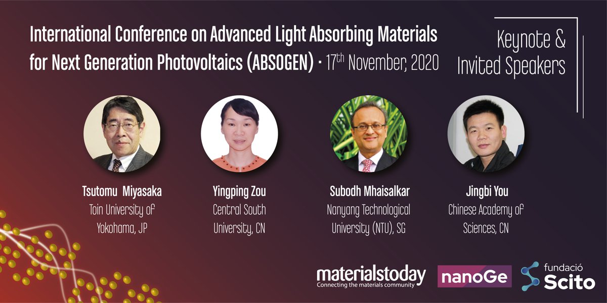 nanoGe_Conf's tweet photo. πΉ Look at who is coming for #ABSOGEN
β
Great invited speakers will discuss about the most promising light absorbing #materials, their key obstacles and possible solutions.
π© Now accepting ePoster submissions
Register here! πhttps://t.co/UMi16kMyxl
#perovskite #solarcells https://t.co/in9qiGVW0K