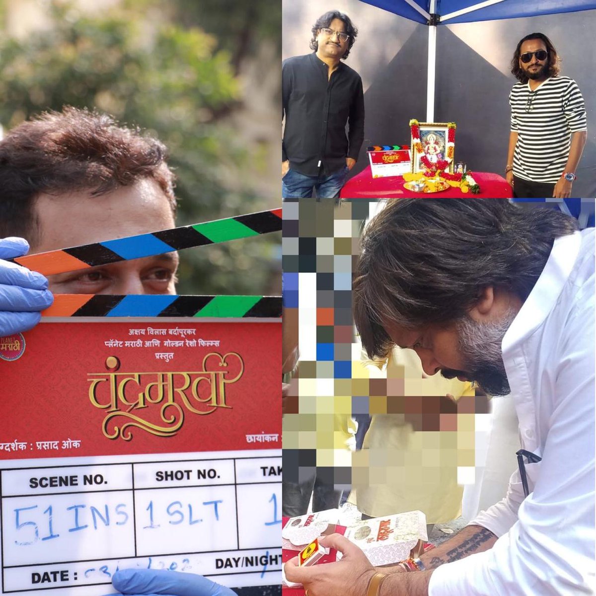 atulmohanhere's tweet photo. The shoot for #Chandramukhi kick starts! The first #Marathi film post pandemic to go on floors. @akshayent with @PiiyushSingh the makers of #ABAaniCD *ing #AmitabhBachchan teams up for their 3rd one. Based on novel by Vishwas Patil.
@PlanetMarathi @prasadoak17 https://t.co/OxoFQjtuh5