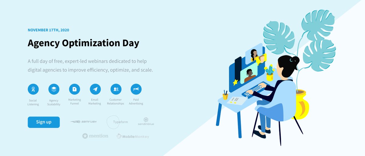 Mention's tweet photo. Have you grabbed your spots for Agency Optimization Day yet? It’s a full day of expert-led webinars focused on helping digital agencies improve efficiency, optimize + scale results 📈 💸 Grab your spot 👉🏻 https://t.co/JqnvUkVqoH https://t.co/mAi9wcWTbl