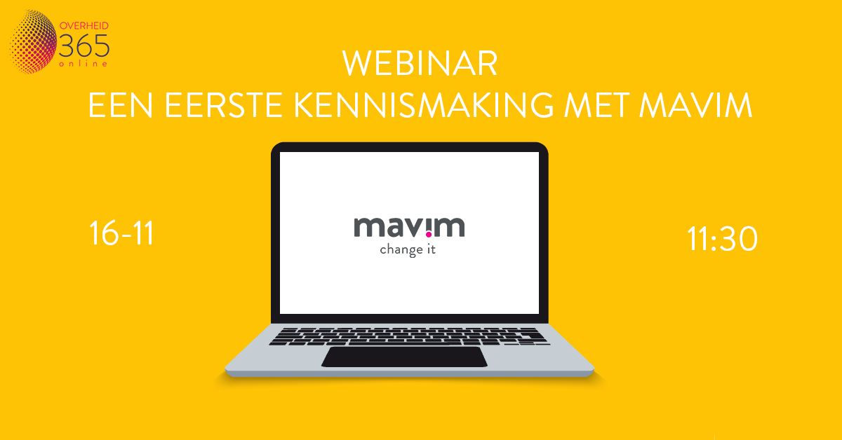 Nog niet bekend met #Mavim, maar wel benieuwd naar de mogelijkheden van ons platform? Volg dan het webinar Mavim; 1e kennismaking, 16/11 om 11:30. In deze korte intro nemen we je mee in de laatste features zoals #MavimProcessMining en #MavimiMprove. bit.ly/3eI8XKw