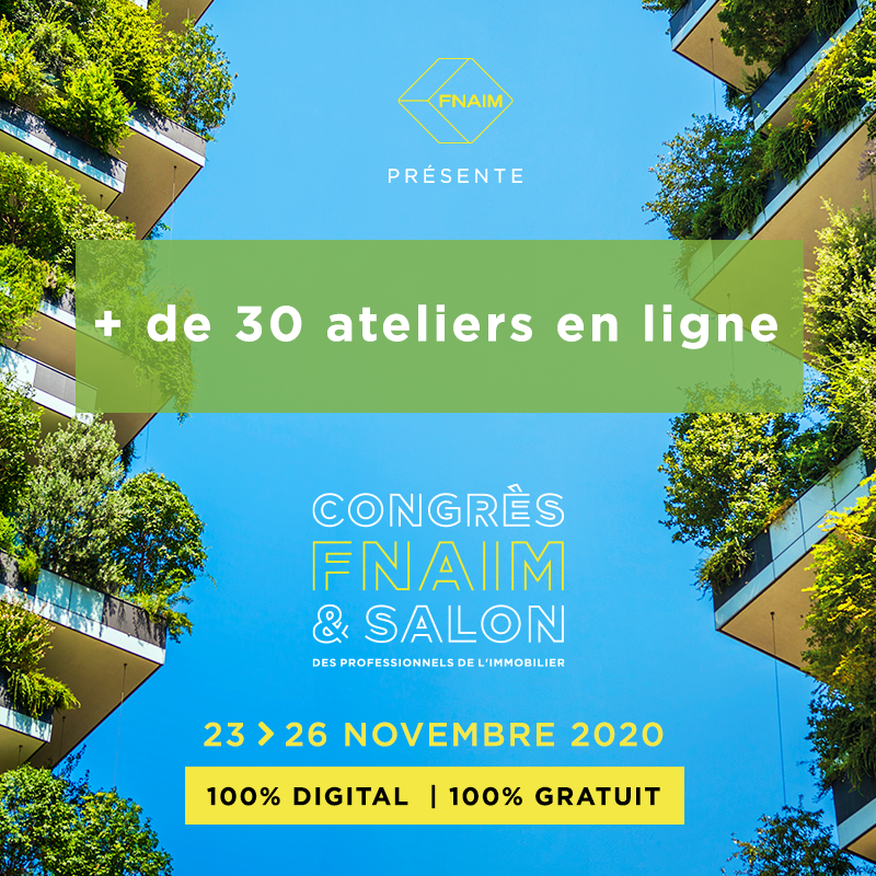 FNAIM's tweet photo. 🏠 Professionnels de l'#immobilier 🏠 
 + de 30 ateliers EN LIGNE vous attendent au #CongrèsFNAIM. L'occasion de vous informer sur les récentes évolutions de vos métiers, 📆 RDV du 23 au 26 novembre 100 % DIGITAL. 👉 Inscrivez-vous vite gratuitement : https://t.co/FGvHALapq9