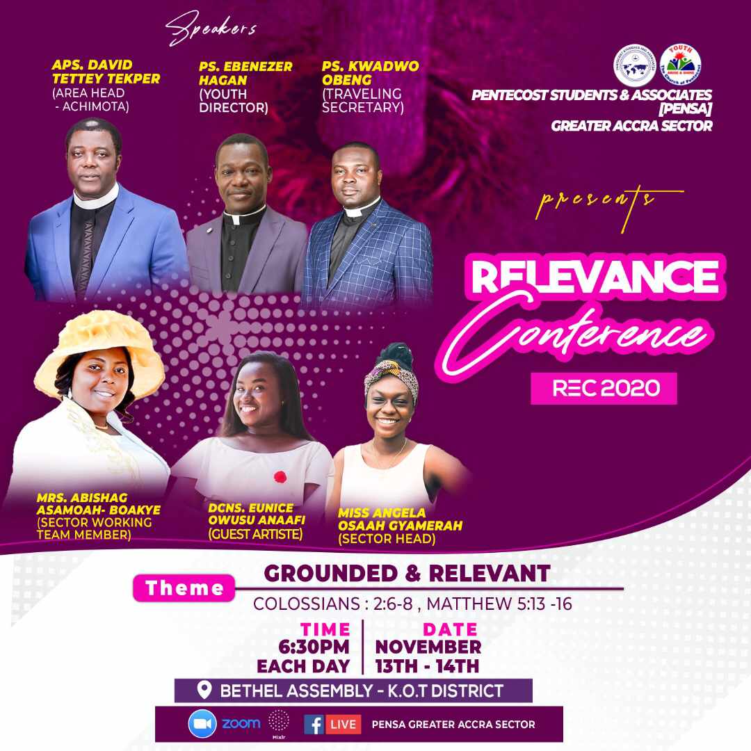 pensa_gas's tweet photo. Wosh beloveds... the long and awaited relevance  conference is here but still loading o🤗😂... 4 days more o💃💃
The theme for this year's conference is Grounded and Relevant( Colossians 2:6-8 and Matthew 5:13-15) 🤔🤔.....
# GreaterAccraSector
#relevanceConference https://t.co/zAejQsUmmn