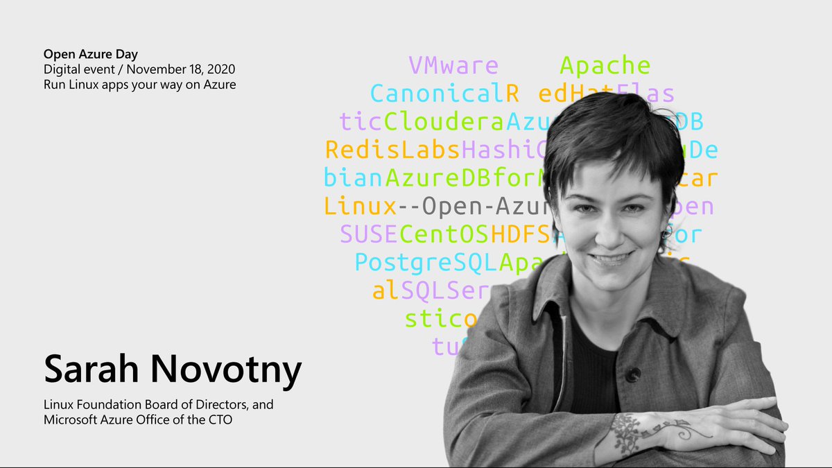 Azure_France's tweet image. 📢 RDV le 18/11 avec @SarahNovotny et les experts #LinuxOnAzure lors de l&apos;#OpenAzureDay pour tout savoir sur la mission #Linux et OSS sur #Azure ☁ Inscrivez-vous ici 👉 msft.it/6011ThR87