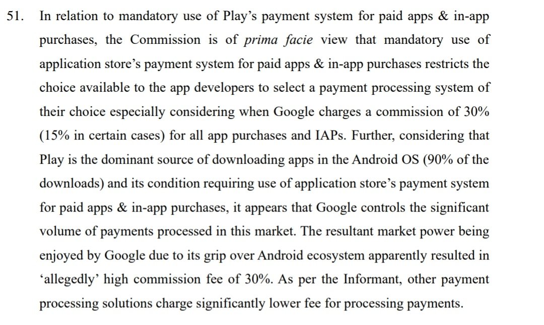 It's alleged that Google is using its market power and control over android to extract a 30% fee.4/