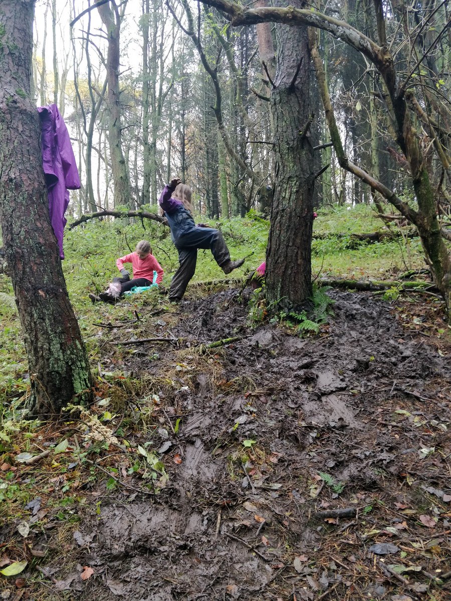 DairsiePS's tweet photo. We explored the forest area making dens, playing in the mud and making mud slides. We are filthy and exhausted but we have had such a fun time.  
#outdoorlearning #outdoorplay #forest #outdoorclassroom #muddygoodfun https://t.co/KLgyojIZS5
