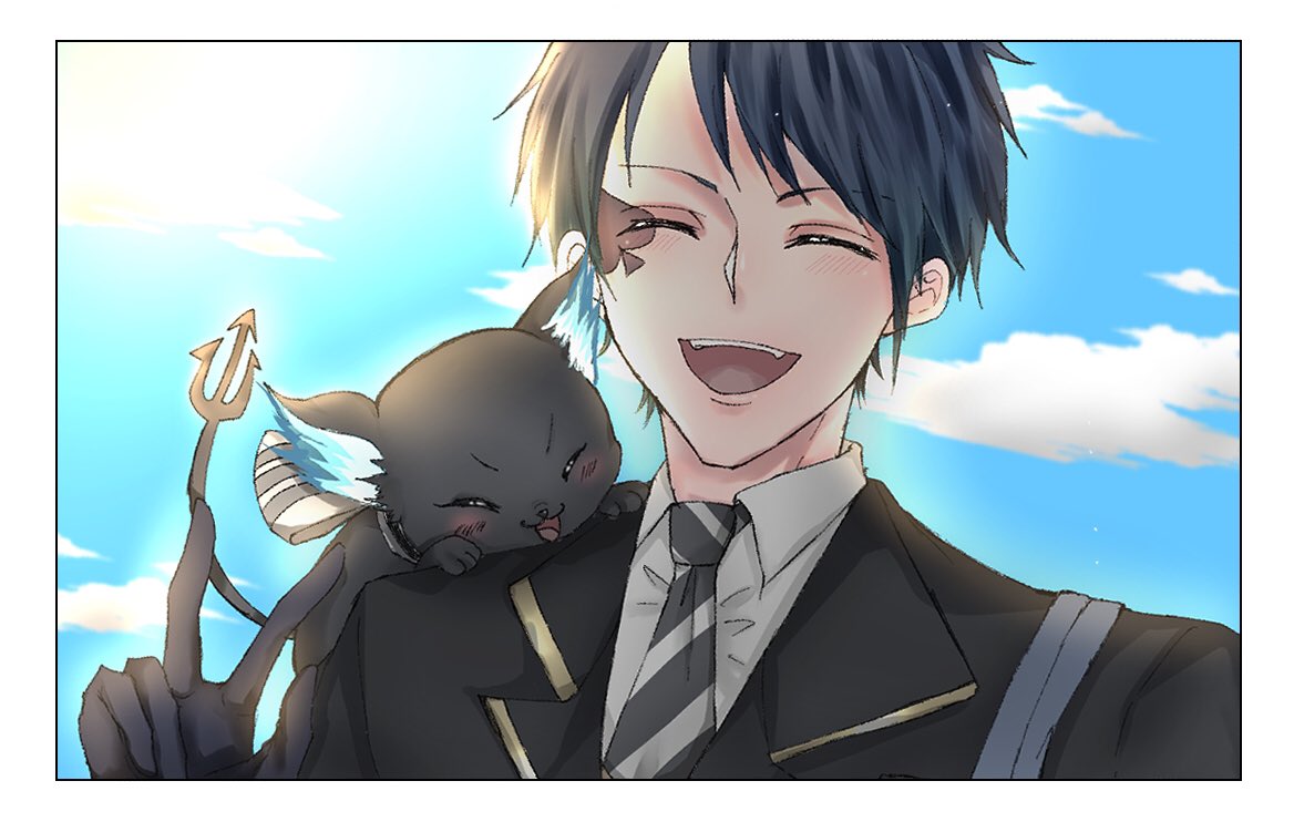 ツイステ これは グリムにいつもウロウロするなと言うデュースくんが 今日はくっつくのを許し ﾉﾝﾁｬﾛ のイラスト