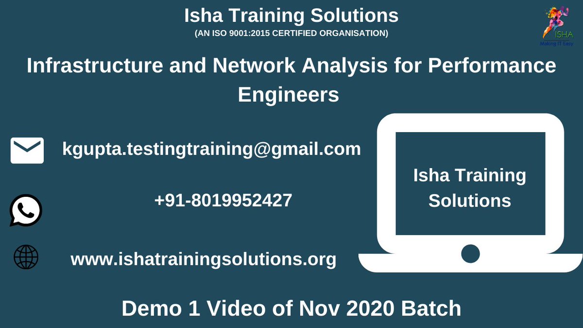 IshaKumargupta's tweet photo. *Infrastructure and Network Analysis for Performance Engineers Demo 1 Video*
https://t.co/fSB6FHXzda
Enrollments are still in progress
Call/Whatsapp@+91-8019952427
#performanceengineeringofsoftwaresystems #performanceengineeringconcepts #performanceengineeringdemo #performanceeng https://t.co/jTyIuLxdgW