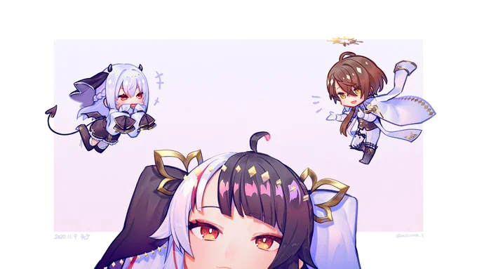 天使と悪魔
#はかせレポート #れなの鳥っくあーと #加画美 
#SMC組 