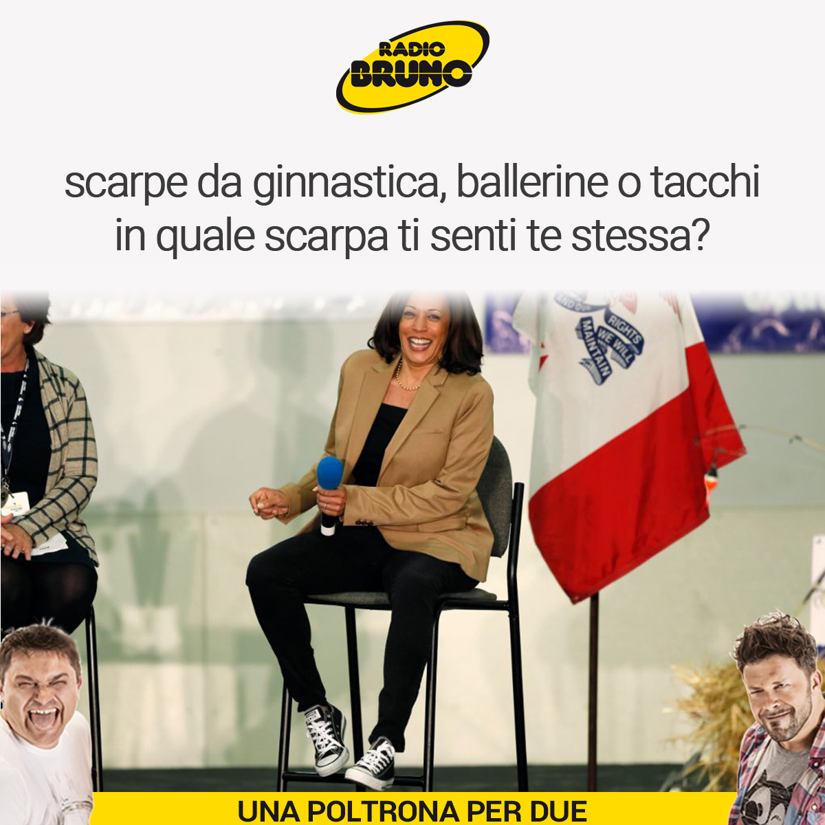 RADIOBRUNO1's tweet photo. Il nuovo vicepresidente americano #KamalaHarris ha uno stile informale, anche nelle occasioni importanti spesso indossa le sneakers. Al di là delle mode le scarpe che indossiamo raccontano molto anche della nostra personalità. In quale scarpa ti senti te stessa? #dilloaipoltroni https://t.co/J8qNR1Ga8b