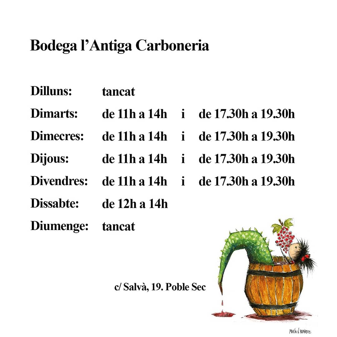 antigacarbodega's tweet photo. Horari de tardor 🍷🍁🍂 https://t.co/X3xVrdEL8V