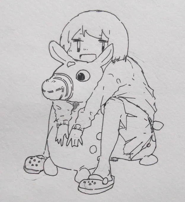ロディに乗る女の子 落書き 