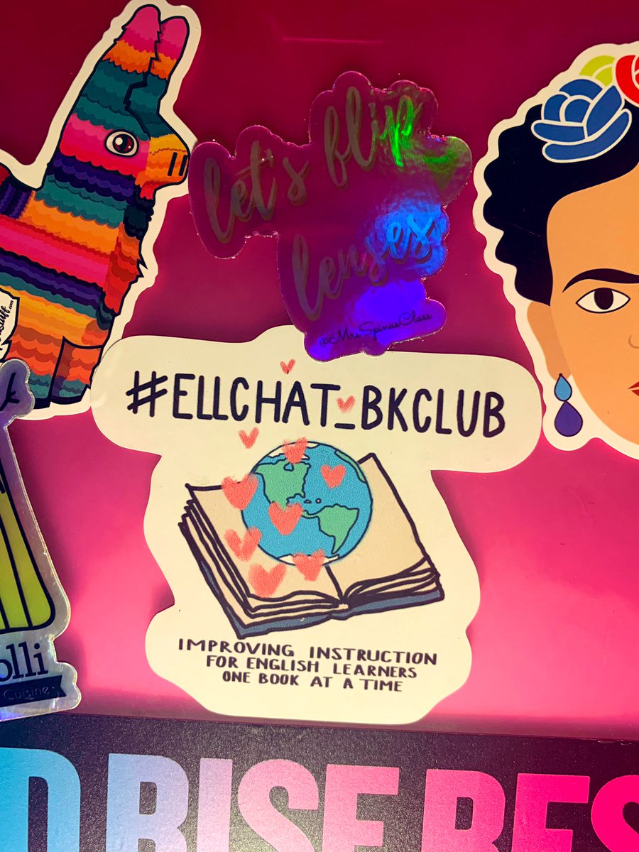 carlota_holder's tweet image. Shout out to @MrsSpinasClass for sending me her “lip the lense” sticker. 🙈 hard to see because like Carly I’m also obsessed with the color pink! 💗 she even wrote this sweet note I’ll keep on my desk whiteboard for motivation! had to put it by #ellchat_bkclub sticker 😉