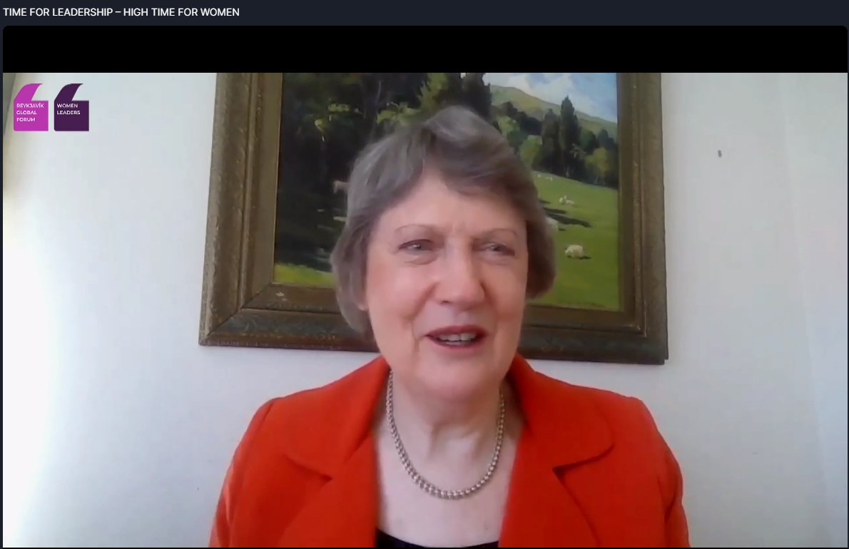 SaraPantuliano's tweet photo. 'Women have been disproportionally affected by the pandemic and yet the decision makers on the response have been mostly men. We do need to mobilise as a community of women leaders to accelerate progress.' @HelenClarkNZ opens the @WomenLeadersGF https://t.co/ekHbFmwMwt