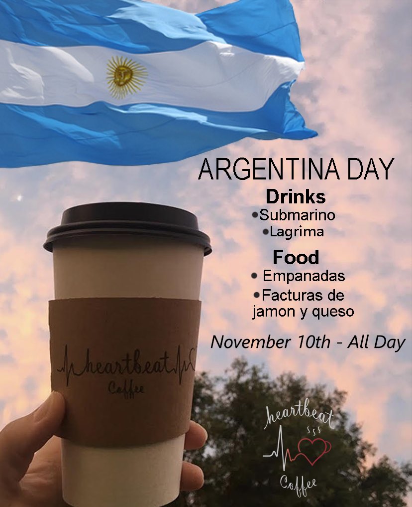HeartbeatCoffee's tweet photo. Stop by tomorrow to try some Argentinian specials! 🇦🇷 https://t.co/5kLyRqE7aV