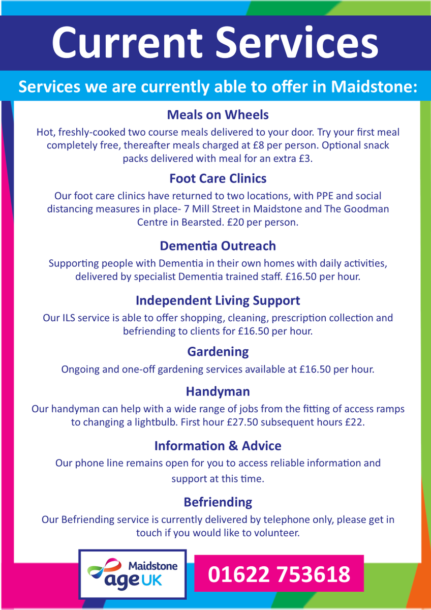 ageukmst's tweet photo. We know that this second lockdown will be difficult and worrying for many of our clients. Our office phone line remains open Mon-Fri to get you on board with any of these services, or signpost you for other issues you may wish to discuss. Stay safe💙 https://t.co/h43XfsdMHy