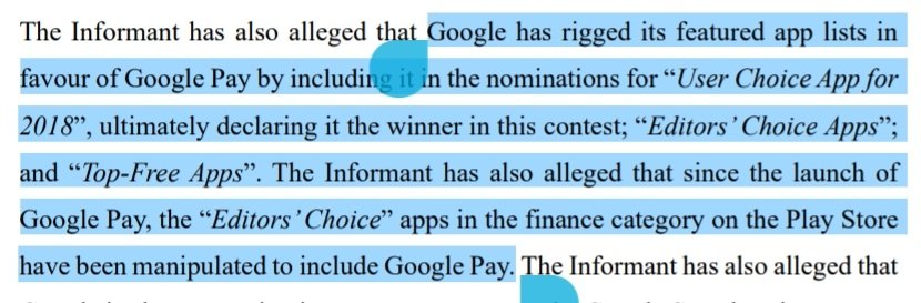 4. Prominent placement of Google Pay on the Play Store. That Google has rigged it's "User Choice" and "Editor's choice" and "Top free apps" lists to favour  @GooglePayIndia 9/