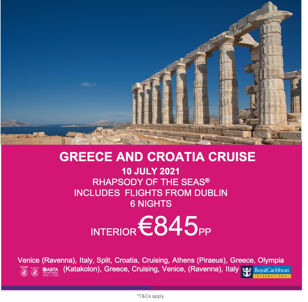jencallister's tweet photo. 🌈A rainbow of Euro offers for 2021🌈

☀️ Fun in the Med 
🏝 Cruising the Caribbean 
🍹 A long weekend taster cruise 
📸 Instagram envy in the Greek Isles

#ThisisHowtoHoliday @CruiseRoomEire https://t.co/0vj6zUKOaO