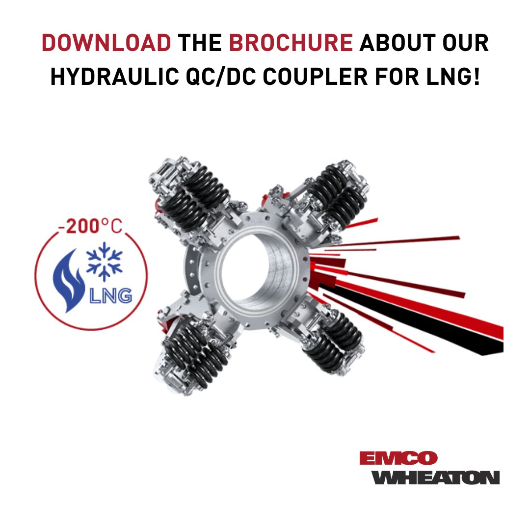 EmcoWheaton's tweet image. Transfering products like #LNG requires very low operation temperatures. Our response to this need is the special version of our QCDC for #MarineLoadingArms. Click the link below and download the brochure to learn about the benefits that come with it! lnkd.in/exf3uGY