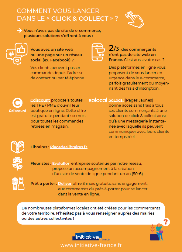 InitiativeFR's tweet photo. 🔎 Tout savoir sur le #ClickAndCollect 2/3
Vous pouvez vous lancer quelle que soit votre activité, avec ou sans site de e-#commerce !  

De nombreux acteurs en ligne peuvent vous aider gratuitement à mettre en place ce nouveau service. ⬇️
#SoutienAuxCommercants https://t.co/dzbc1mdOLy