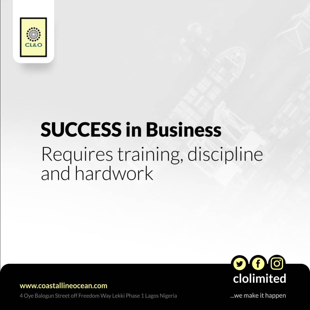 clolimited's tweet photo. Training ☑
Discipline ☑
Hard work ☑
#MondayMotivation
#Coastallineocean
#Training
#Recruitment
#Facilitation
#Logistics
#HumanResources
#Lagos
#Nigeria
#Humancapitaldevelopment
#Jobsearch
#Jobalerts
#Hotnigerianjobs
#ourservices
#logisticalservices https://t.co/LEE6WNoHYS