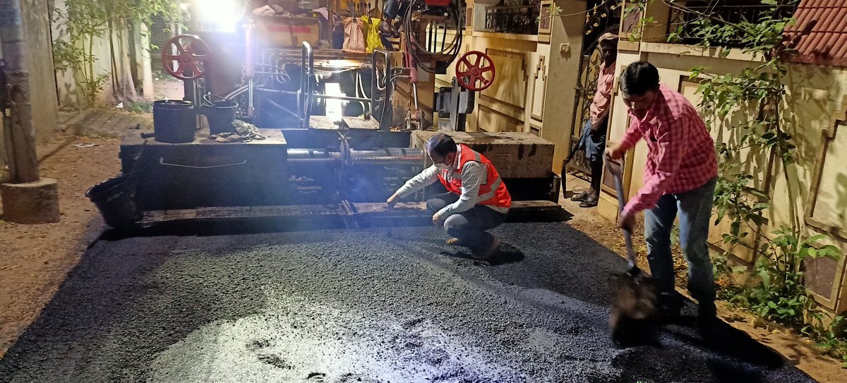 Recarpeting of damaged BT road at Venkateswara Colony, Narayanguda is in Progress. I appreciate the cooperation of the colony residents.