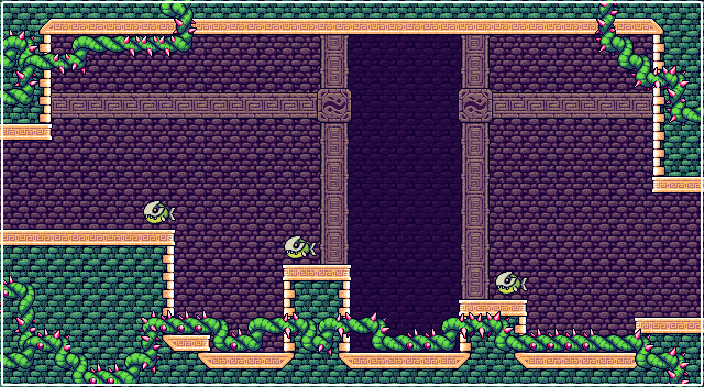 Here we added a large wall decoration to break up the tiles a bit and to create a bit more personality in the room. For us, styling was always really important and quite often we had to change the room design and enemy placement so the styling would fit and look nice. [7/11]