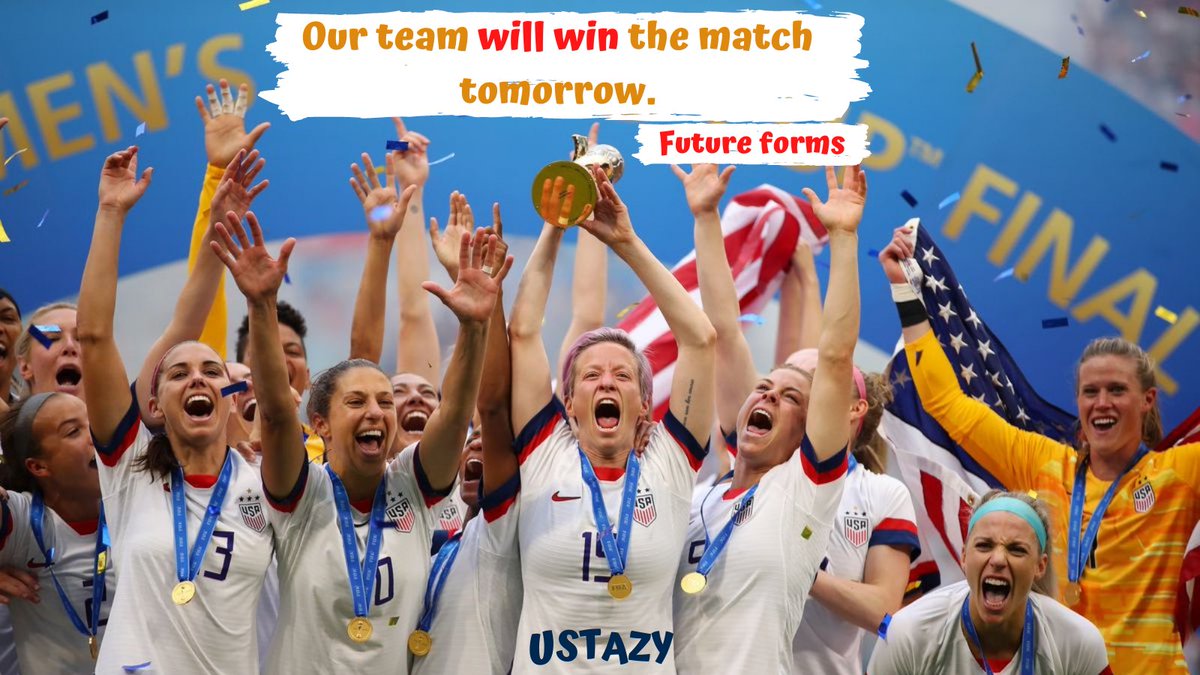 grammarcourses's tweet photo. #grammar #english #englishgrammar #futureforms
We use ( will + infinitive ) to predict events without evidence.
Our team will win the match tomorrow.
Watch this short video. Donโt forget to subscribe and click on the bell.
https://t.co/8i78y9sd4G https://t.co/Vi0NwBOy21