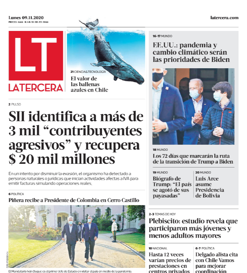 FundacionMERI's tweet image. Hoy en @latercera, "El valor de las ballenas azules en Chile": Estudio realizado por Fundación Meri; Ralph Chami, director asistente del FMI, e investigadores de distintas universidades, señala que la población de ballenas azul está valorizada entre US$2.280 y US$3.000 millones