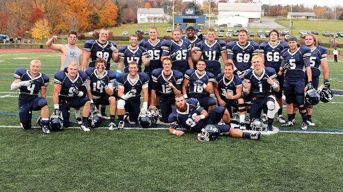 LVCathletics's tweet photo. On #ThisDayInDutchmenHistory, in 2013, #25 #lvcfb rolled over Stevenson 30-6 to claim a share of the MAC title! This was LVC's first MAC football title since 1969! #GoDutchmen https://t.co/YAdA8CAslQ