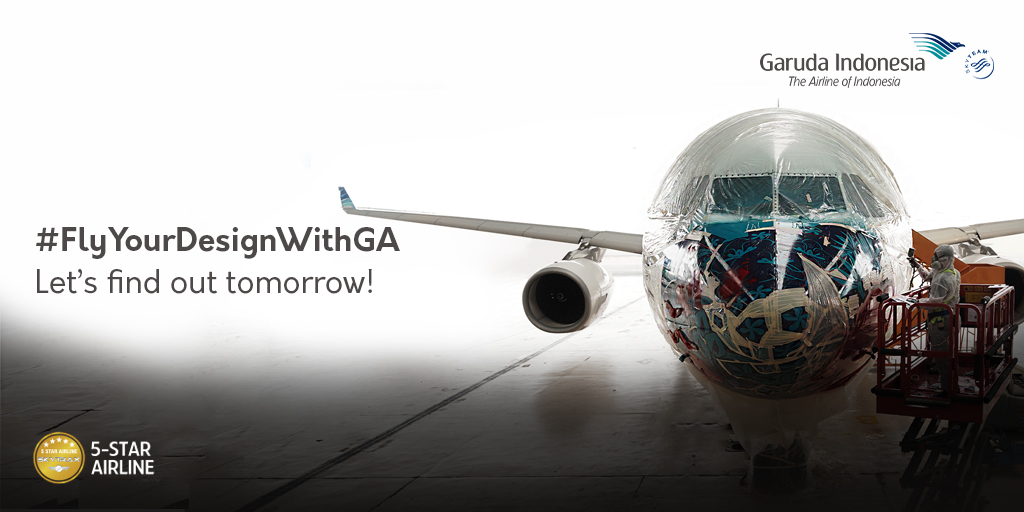 IndonesiaGaruda's tweet photo. Apakah desain berikutnya dari kompetisi #FlyYourDesignWithGA merupakan desain Anda? Nantikan besok, 10 November 2020 pukul 16.00 WIB di linimasa kami! #AyoPakaiMasker https://t.co/jr4KjZqQgT