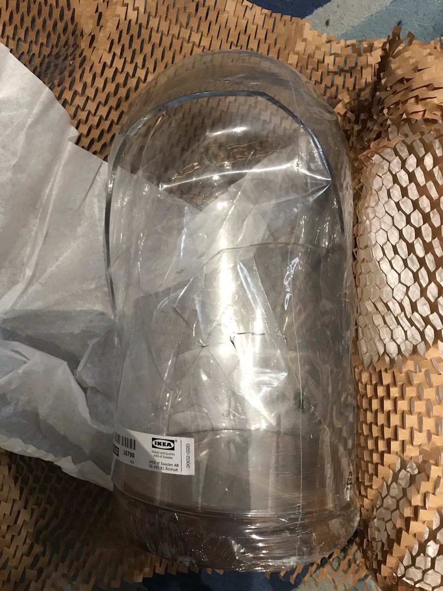 shaundparr's tweet photo. ⁦⁦@IKEAUK⁩ ⁦@IKEAUKSupport⁩ I have had several domes delivered, 1 is completely smashed , the other has a large crack in the glass. This is not acceptable. Repeat private messages are ignored. I will take legal action if I do not receive an response. https://t.co/GGQv49CM47