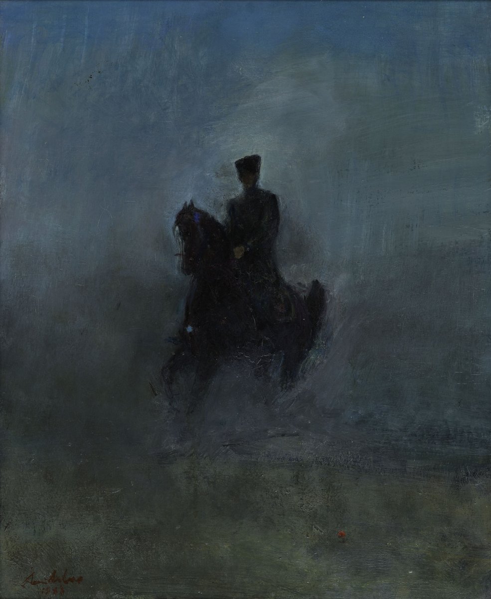PeraMuzesi's tweet photo. Bugün 10 Kasım, Mustafa Kemal Atatürk’ü sevgi, saygı ve özlemle anıyoruz...

Atlı Mustafa Kemal, Avni Arbaş, 1988
Tuval üstüne yağlıboya, 72x54 cm. 
Bilginsoy Koleksiyonu
2013 yılı "Düşler, Gerçekler, İmgeler" sergisinden. https://t.co/wyPMB0j6Ja