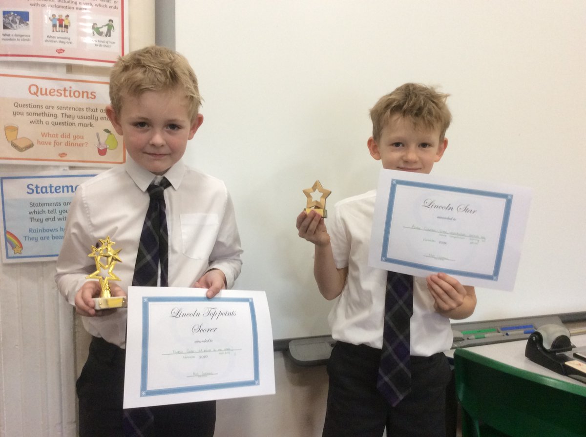 PrepLincoln's tweet photo. Looks like Year 3 worked very hard last week. Great work to these two top scorers for Lincoln. Well done Franklin and Archie - Keep it up - Lincoln need all the points we can get. Super stars. https://t.co/TSBw6vRyg9