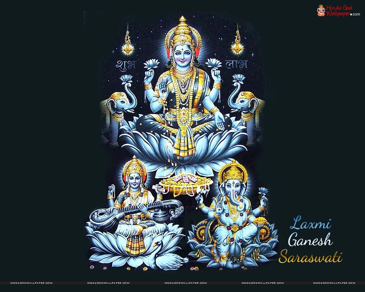 3/8 Ideally we should be using Ganesha, Laxmi & Saraswati devi's pictures. This so bcoz:Saraswati~ represents wisdomGanesha~ represents new beginnings Laxmi~ represents WEALTH. We need wisdom to earn wealth.WISDOM & WEALTH go hand in hand.