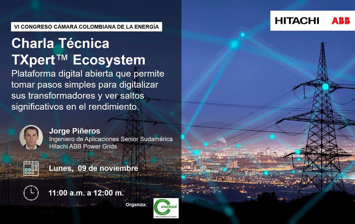 devitopi's tweet image. 📢 HOY!
Nuestra Segunda Charla Técnica del #VICongresoCCEnergía
@CC_Energia #Txpert #Transformadores
🗓️ 9 de Noviembre
👨🏻‍💻 Experto Invitado: Jorge Piñeros
🕤 11:00 a.m. a 12:00 m.
✅Regístrate sin costo ingresando a la plataforma del congreso: ➡️ lnkd.in/ek5w8ty