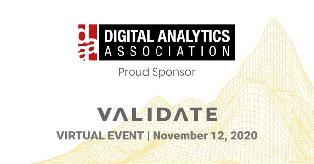 DAAorg's tweet photo. We are a proud sponsor of #Validate20 on November 12, 2020. Join us and thousands of other digital marketing and #analytics professionals to be inspired by the best minds in marketing and analytics. Register here: https://t.co/9lt4IsxFfq @ObservePoint https://t.co/5LColx6mva