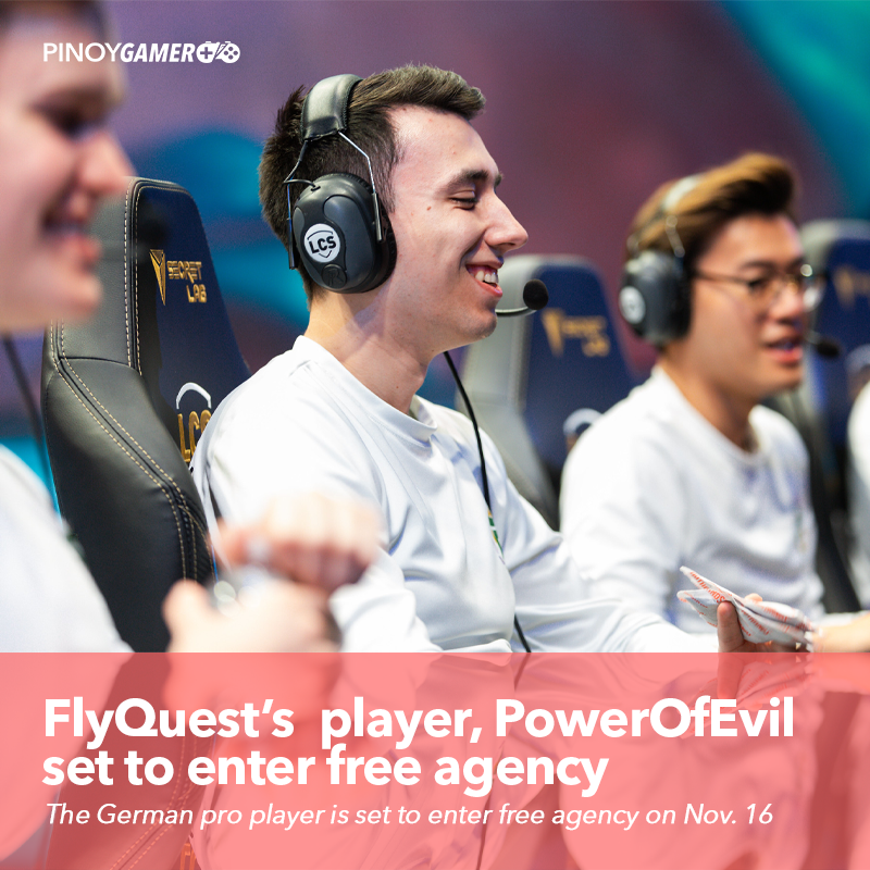 pinoygamerph's tweet photo. FlyQuest's player, PowerOfEvil is set to enter free agency on November 16 #FlyQuest #PowerOfEvil #freeagency #RiotGames #LeagueOfLegends #PinoyGamer https://t.co/RkMyfqAwQw