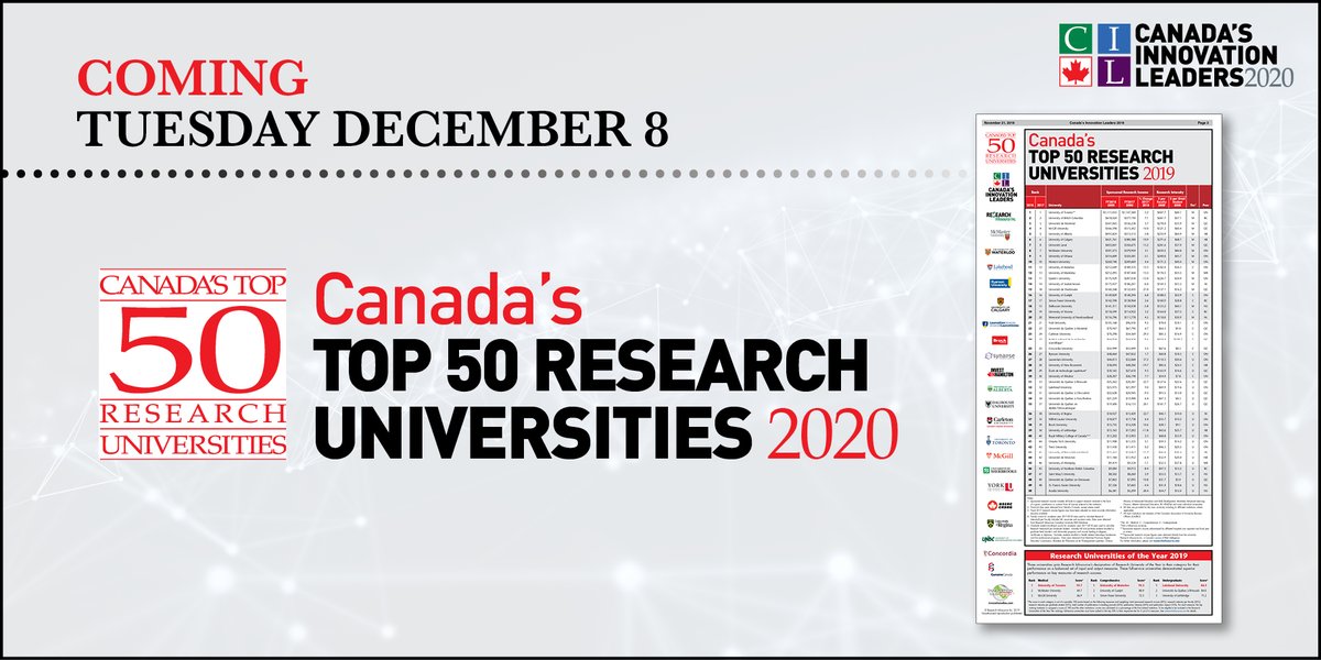 R_Infosource's tweet photo. Canada's Top 50 #Research Universities 2020
https://t.co/50SXtVxGC5
#cdnpse #research #cdnresearch
#innovation #cdninnovation
#InnovationLeaders #CIL2020 🇨🇦 https://t.co/4eOdCUPxvk