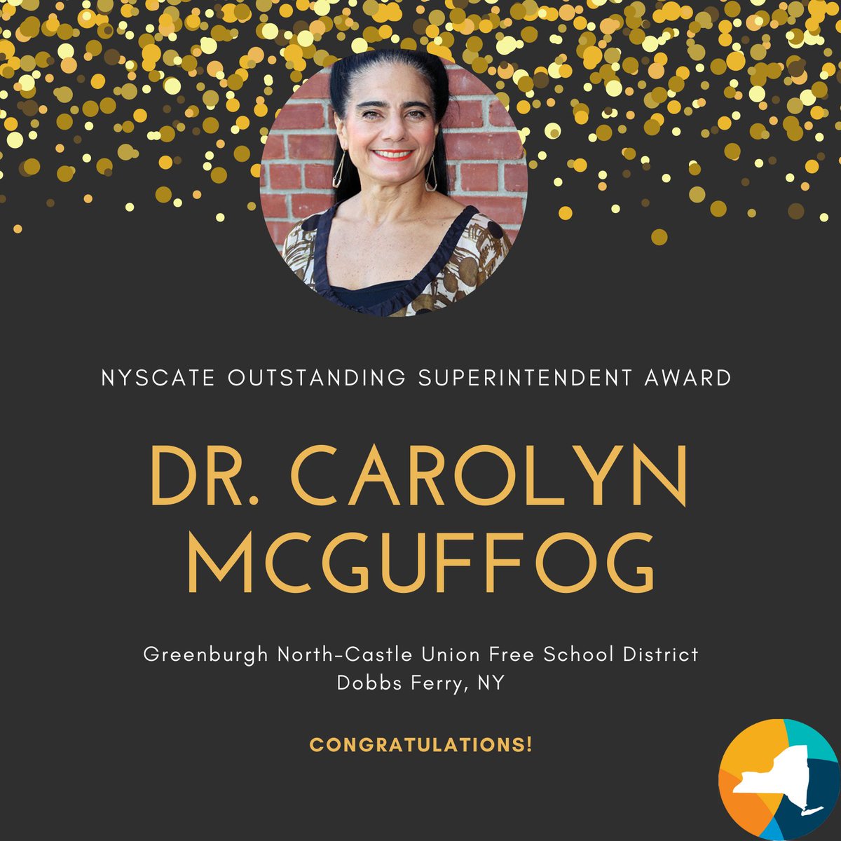 NYSCATE's tweet image. Congrats to our 2020 Outstanding Superintendent Award Winner Dr. Carolyn McGuffog of @GNCSchool!  #nyscate  Stay tuned for more of our 2020 winners!