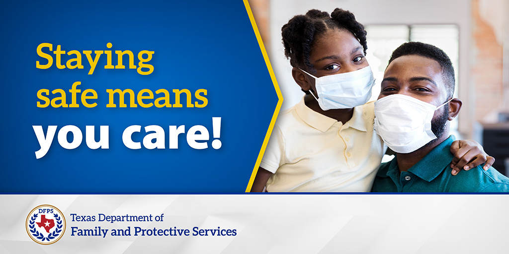 TexasDFPS's tweet photo. Don't forget to #MaskUpTexas and follow these steps to help slow the spread of #covid19 ! 

- Wash your hands 
- Avoid large groups &amp; crowds
- Stay home if you're sick
- Stay 6 ft. apart from others in public https://t.co/JvP6haN8jD