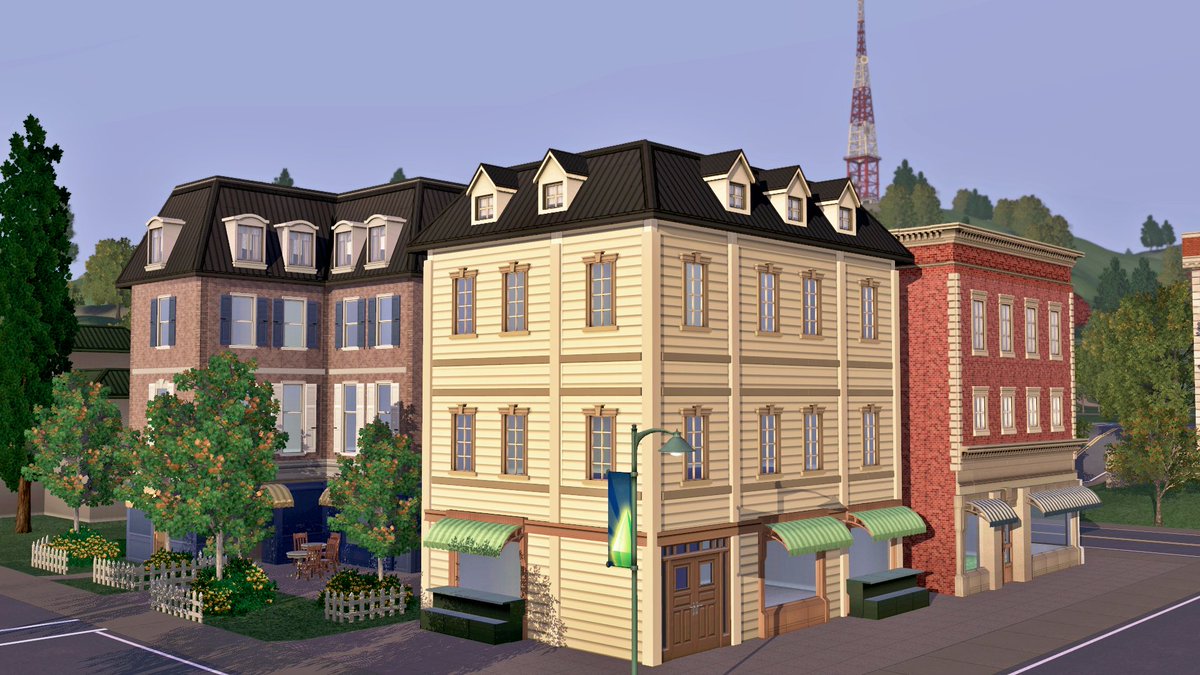 boringbonestv's tweet photo. OMG.. Ok after a lot of work and an alternative solution during my dreams to fix the bistro, we have a relatively complete look. However, I would still like to edit the Haha supermarket #thesims3beta https://t.co/MauS3swRla