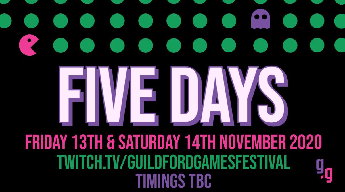 GUGamesFest's tweet image. A mere five days until we’re live for the *digital* Guildford Games Festival!

We have interviews, networking and knowledge sharing lined up for #GameDevs and #GamesFans alike and the event is totally free to attend! 

Sign up here: bit.ly/2Hxc0Jl

#GuildfordGames