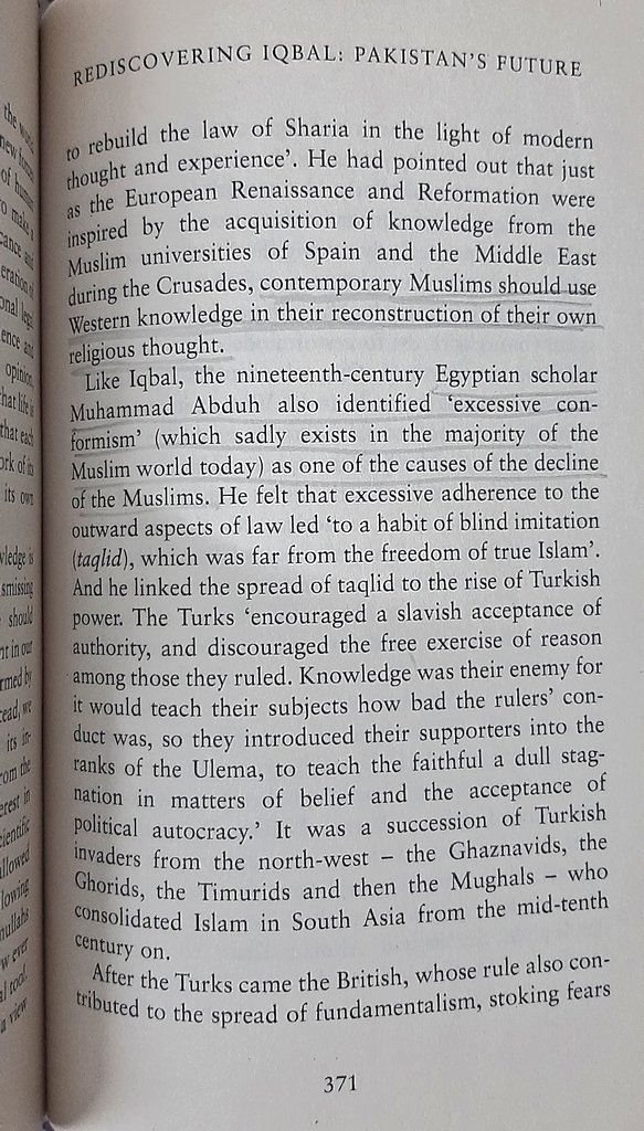 "Muslims should use Western knowledge in their reconstruction of their own religious thought"(6/n)