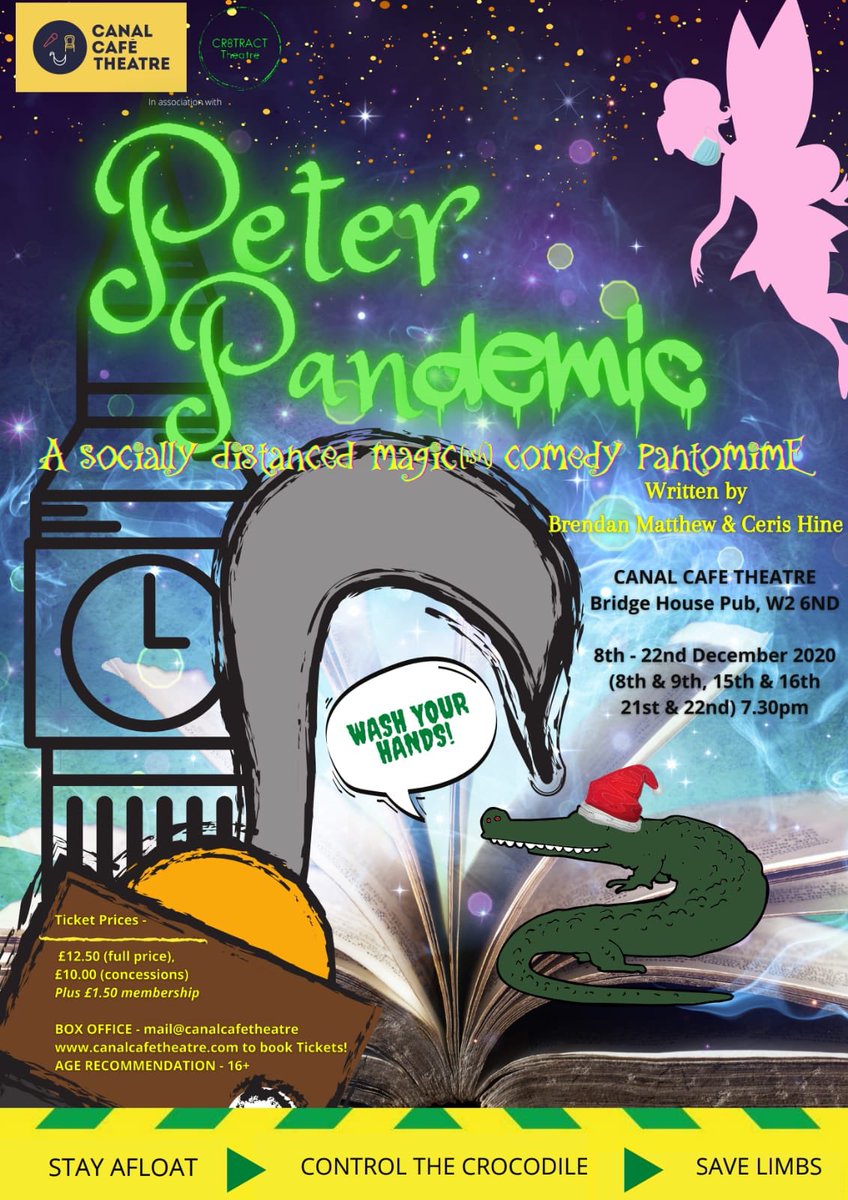 Christmas is saved!!! Oh yes it is!! ✨ SOOOO excited to be writing and performing in a socially distanced comedy pantomime at the wonderful @CanalCafe in December!! 🧚‍♀️🎭💖🎉 Tickets on sale now at cr8tracttheatre.com/peter-pandemic so snap them up!! 🐊🌟 #peterpandemic #theshowmustgoon